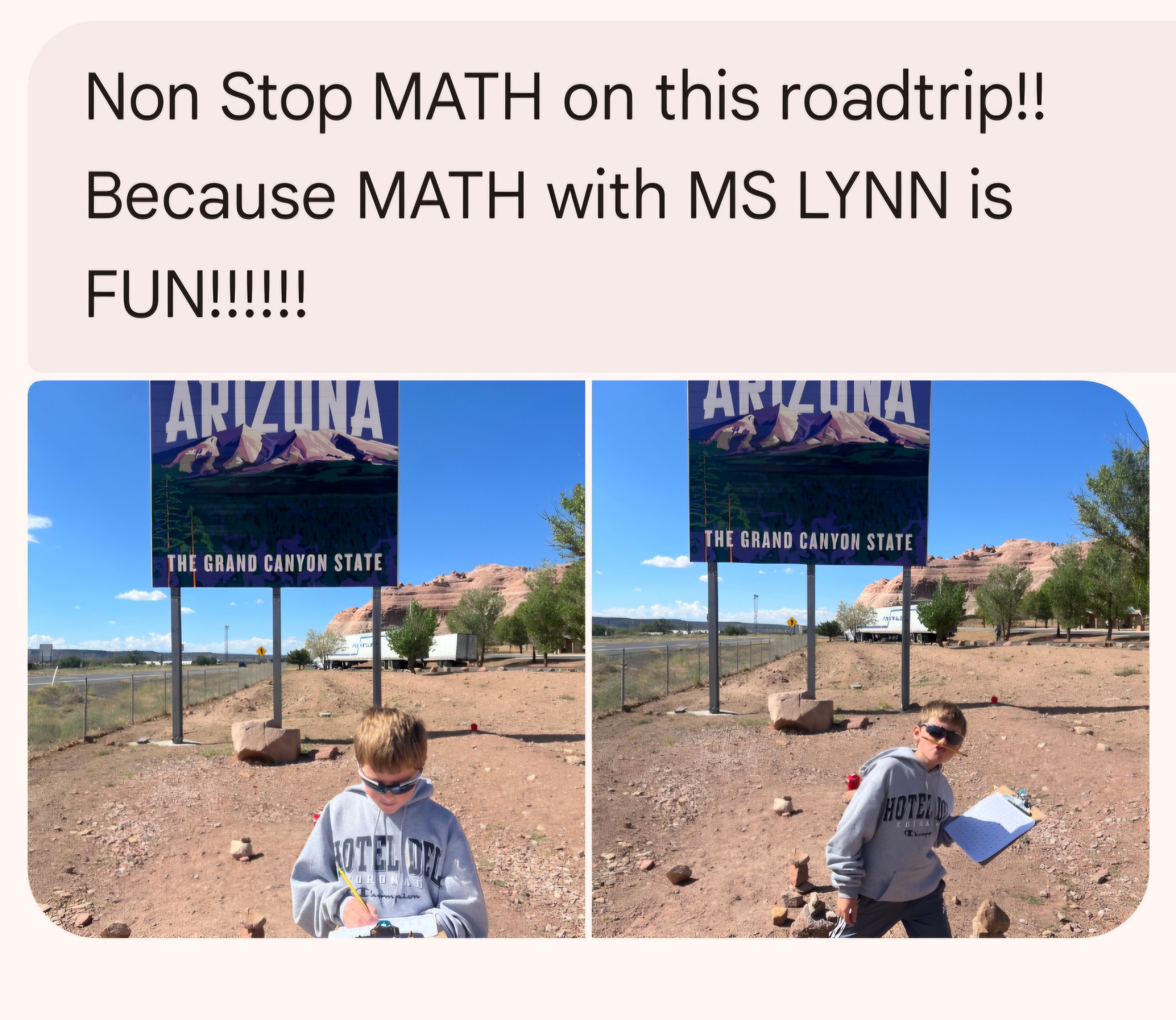 Math at the Arizona state border with Ms. Lynn